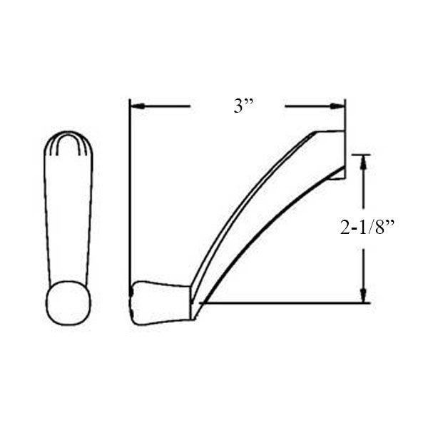 Weathershield Contour Crank Handle, 11/32 inch Spline - Gold