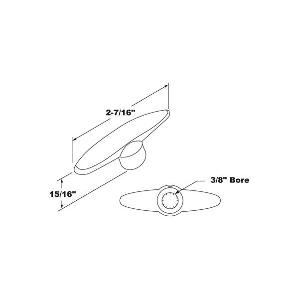 Crank Handle, 3/8 Spline, T-Shape - Grey