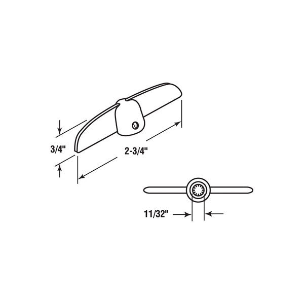 Crank Handle Pair, 11/32” Spline, Beige