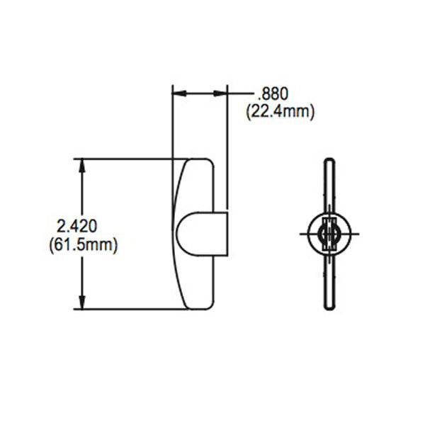 Truth 11573 Snap on T-Shape Window Crank Handle, 11/32 Spline