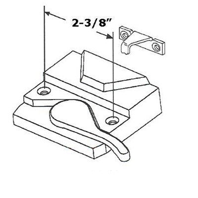 Sash Lock, 2-3/8 Inch Screw Holes, Left