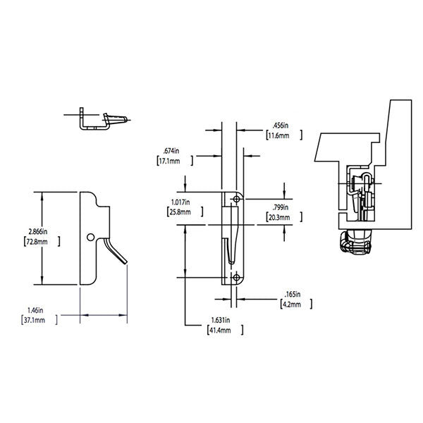 Truth Strike / Keeper for Multipoint Lock Windows with Cone Tie Bars, Right