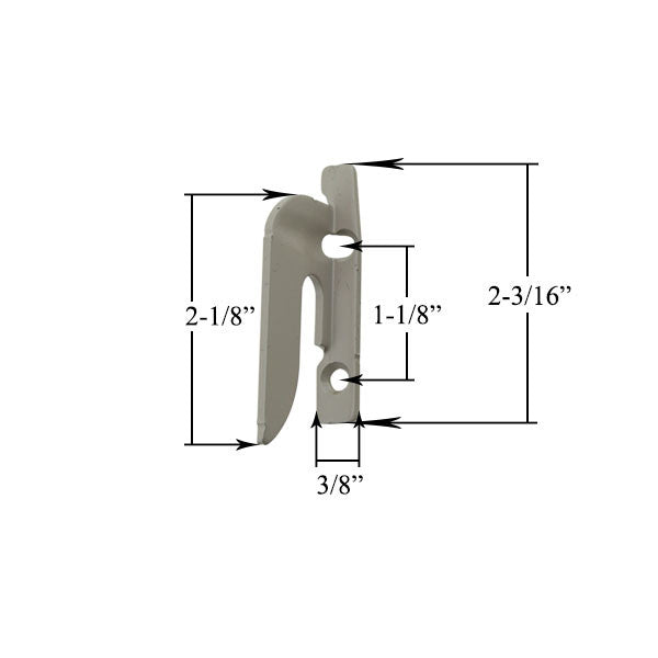 Sash Lock Hook, Flange Keeper, Right Hand - Steel E-Gard