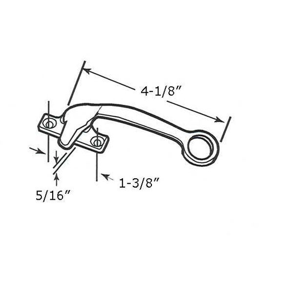 Locking Handle, Casement, 1-3/8”, Right Hand BZ Ring Type