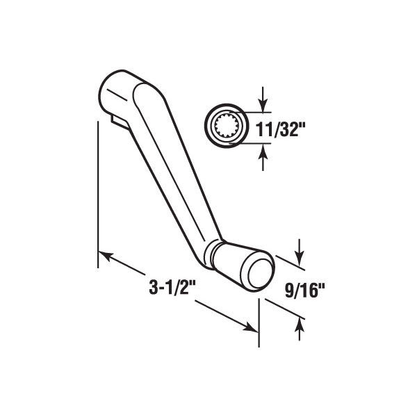 Casement Operator Crank Handle 11/32 Spline - Bronze