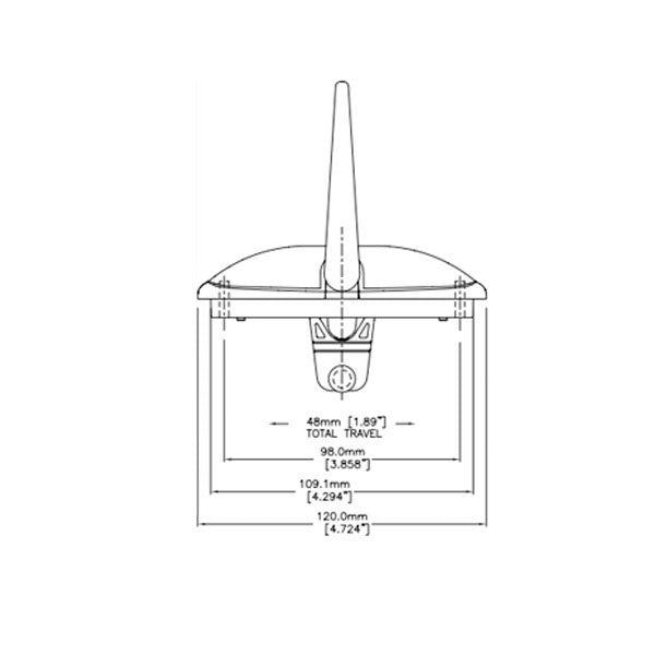 Single Point Locking Handle, Bend Straight Pin, 33mm, Non-Handed - Desert Tan