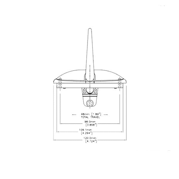 Single Point Locking Handle, Bend Straight Pin, 33mm, Non-Handed - G2 White