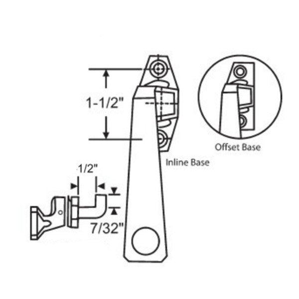 Project-In Handle, 1-1/2 Screw Holes, 1/2” Hook Projection, Pole Ring