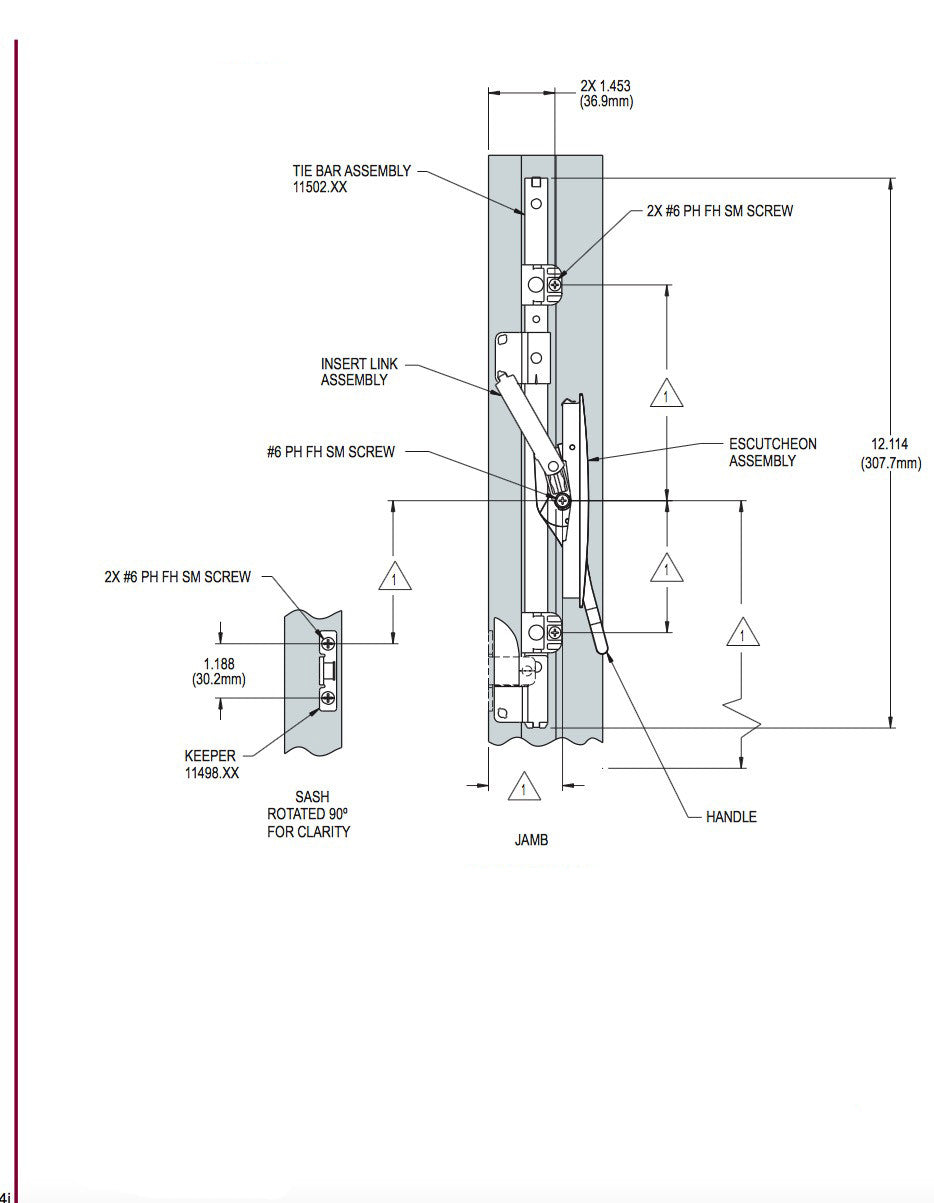 Insert Link Assembly; Multipoint Lock Windows, Truth # 11648.92