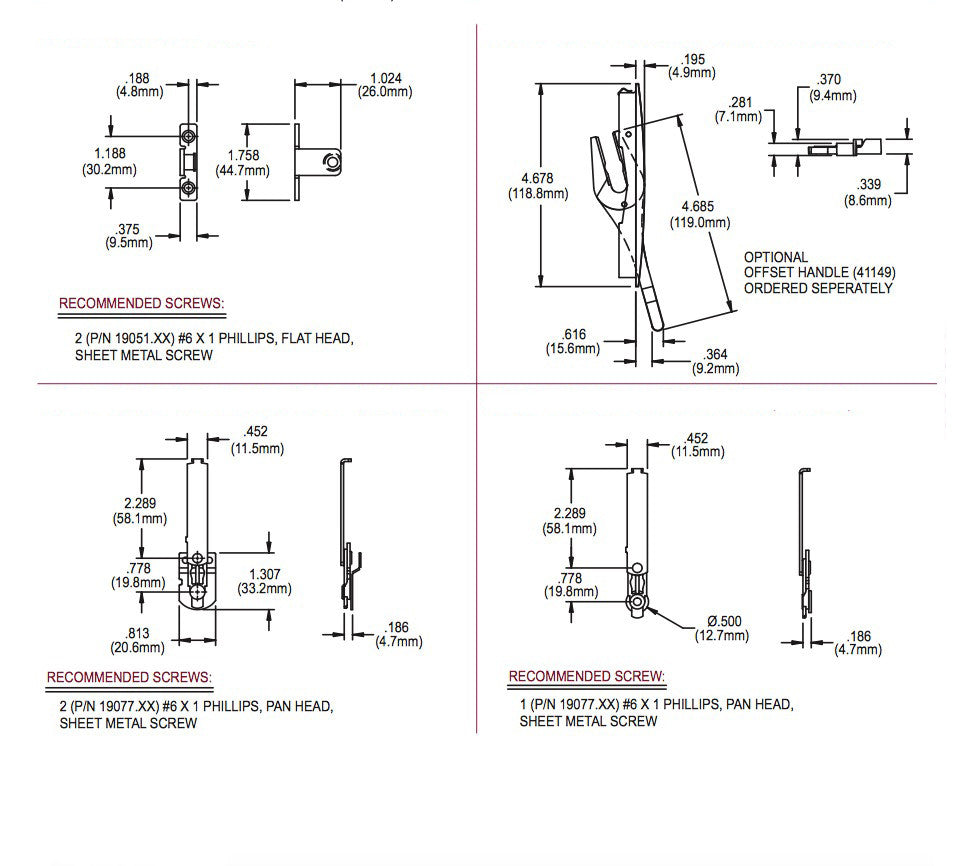 Insert Link Assembly; Multipoint Lock Windows, Truth # 11648.92