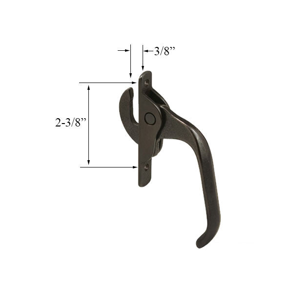 Casement Window Locking Handle, 2-3/8‰Û, Zinc Diecast, Non-Handed - Bronze