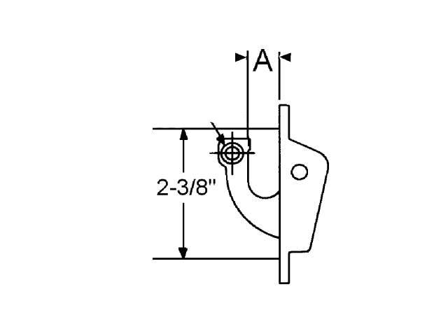 Casement Window Top Locking Latch, Tie Bar, 2-3/8 Inch Screw Spacing Casement Window Top Locking Latch, Tie Bar, 2-3/8 Inch Screw Spacing