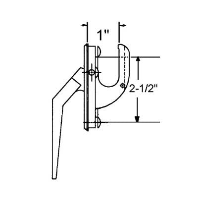 Locking Handle, Casement, 2-1/2 Screw Spacing - White *DISCONTINUED*