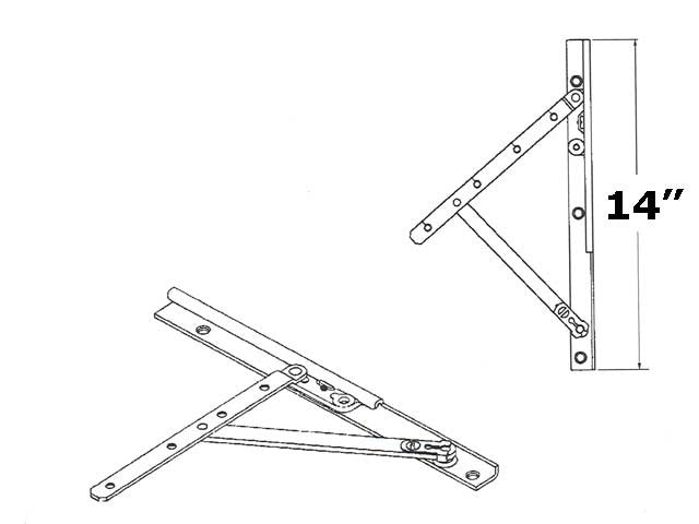 Awning Window Hinges Dimension A 14 inch Truth No. 13.14
