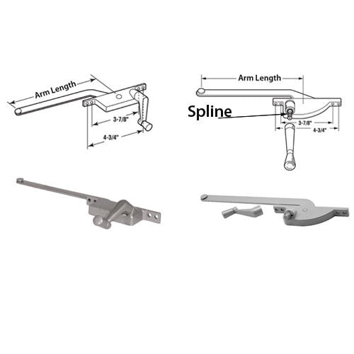 Casement Window Operator, 7" Arm, Right Hand, Square Body, Steel Casement