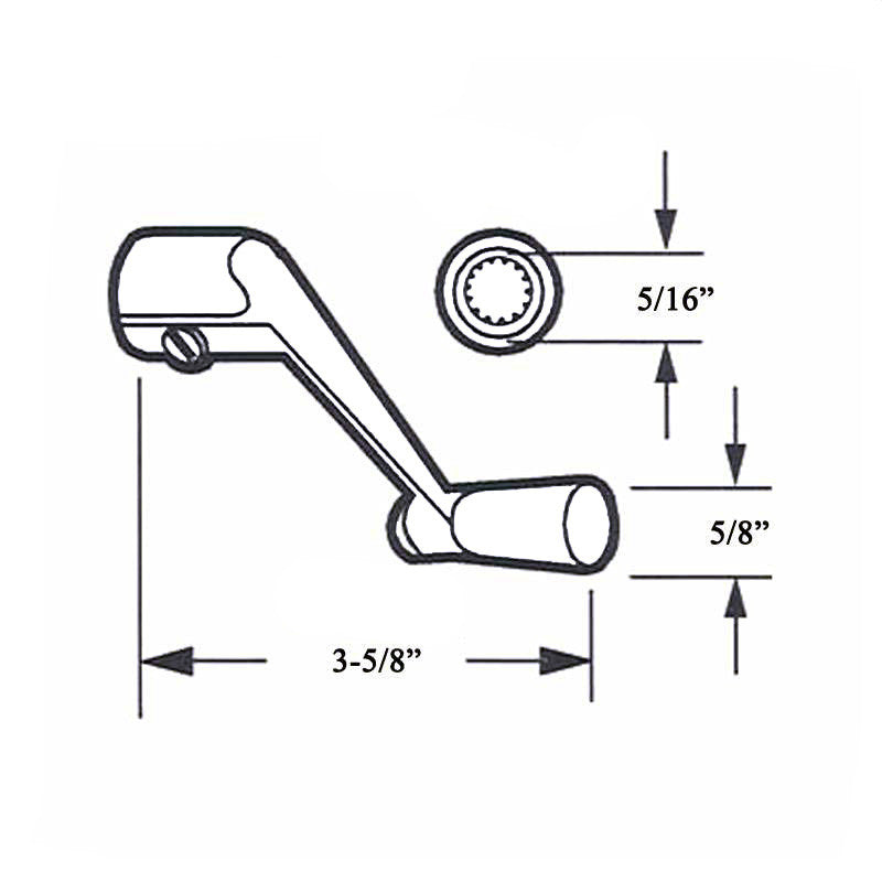 Velux Crank Handle, 5/16 Spline, 3-5/8 Projection - White