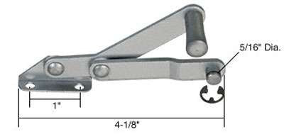 Louver/Jalousie Window Operator, 2-1/4 in. Link, Lever, Aluminum - Left Hand