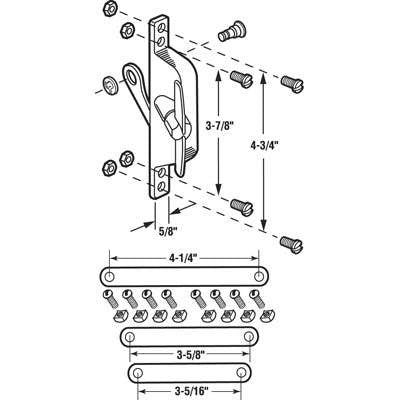 Jalousie/Louver Window Operator, with 3 Link Assort: 3 inch,3-5
