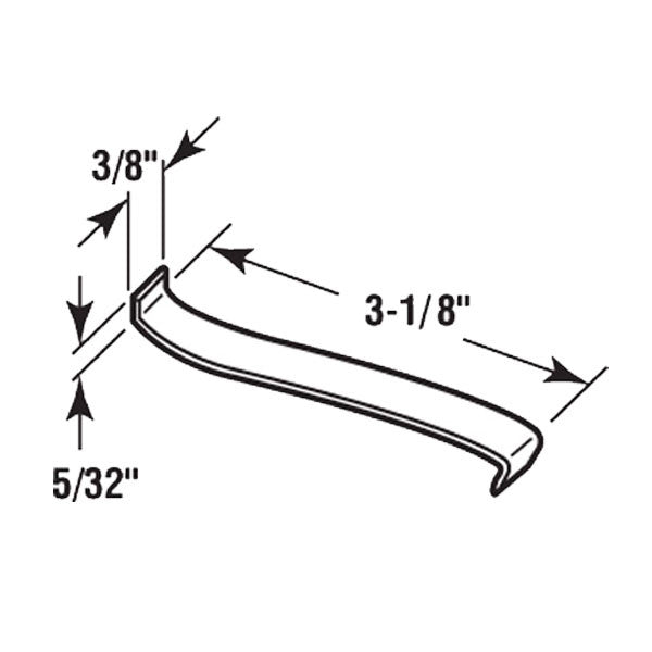Jalousie/Louver Window Security Clip, Stainless Steel, 3-1/8" - 20 Pack