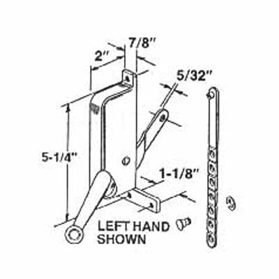 Operator, Type 2 Awning Window, Metal ADJ. Link, L H - Sold Each *DISCONTINUED*
