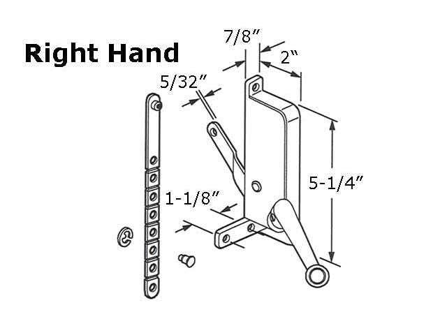 Operator, Type 2 Awning Window, Metal ADJ. Link, R H - Sold Each