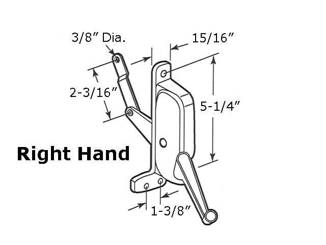 Operator, Type 2 Awning Window, Aluminum, Stanley-C&E RH