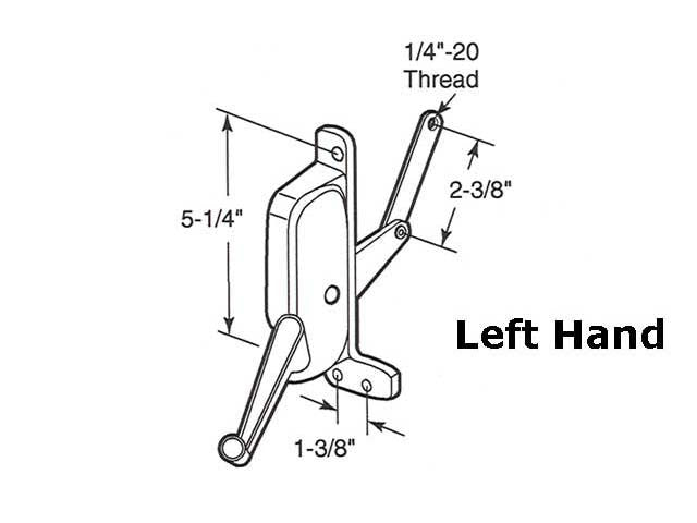 Operator, Type 2 Awning Window, Aluminum, Look-Rusco LH 5-1/4 inch