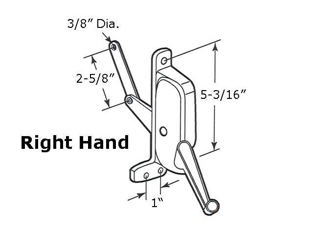 Operator, Type 2 Awning Window, Nu-Aire RH 5-1/8 inch