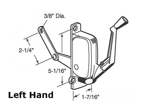 Crown awning Operator-Aluminum-Left Hand
