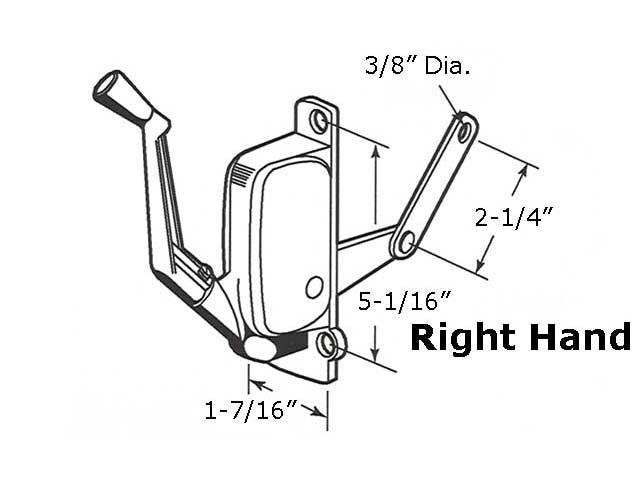 Crown awning Operator-Aluminum-Right Hand