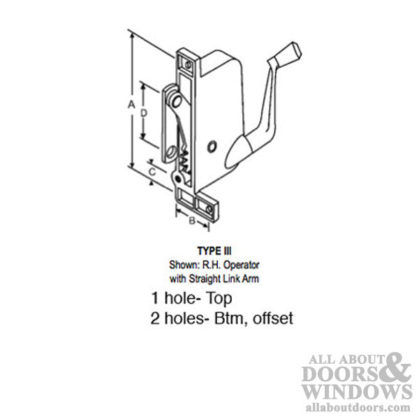 Crown awning Operator-Aluminum-Right Hand
