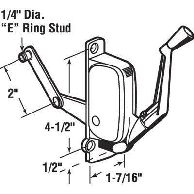 Awning Operator for A.B.C. Windows - Left - Aluminum