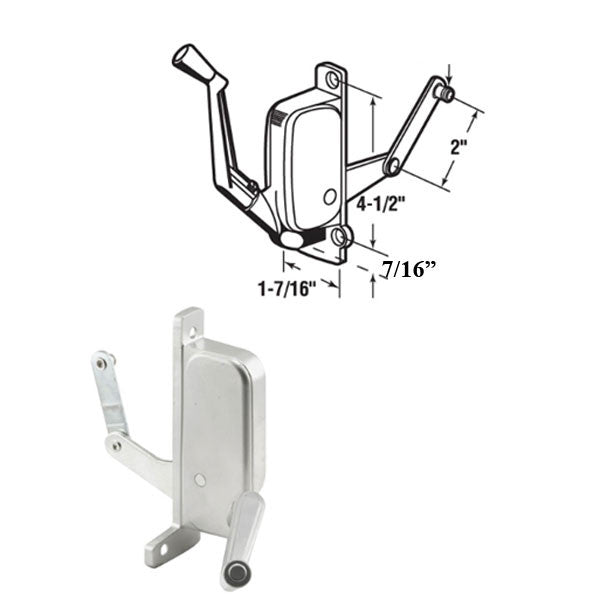 Awning Operator for A.B.C. Windows - Right - Aluminum