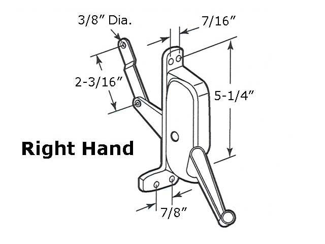 Awning Operator for Ware Windows - Right - Aluminum