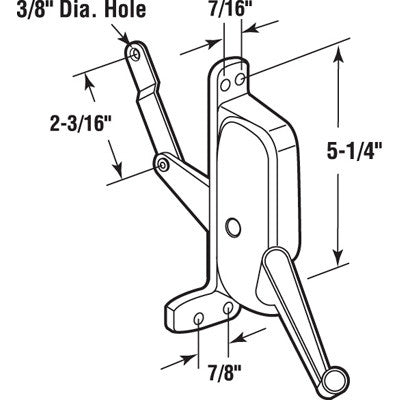 Awning Operator for Ware Windows - Right - Aluminum