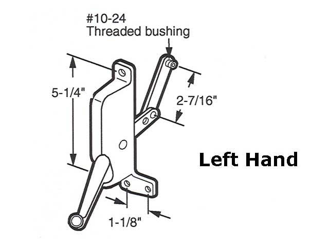 Awning Operator for T.M. Windows - Left - Aluminum