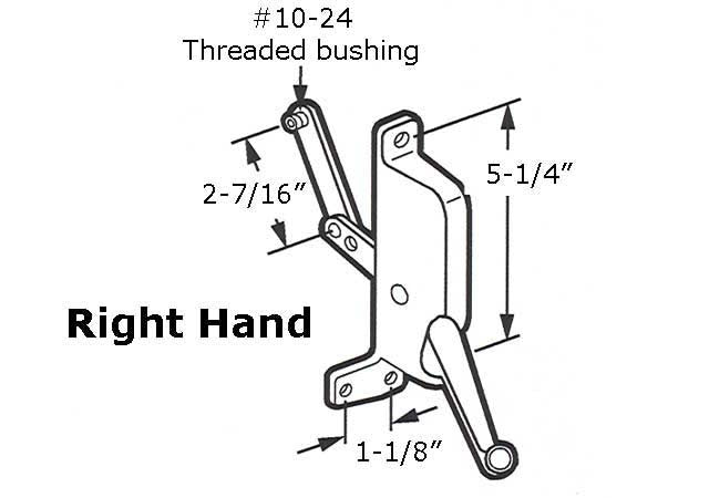 Awning Operator for T.M. Windows - Right - Aluminum