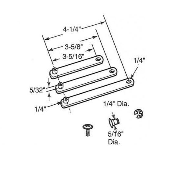 Link Kit, Jalousie/Awning Universal 3 Sizes, 3-5/16, 3-5/8, and 4-1/4" *DISCONTINUED*