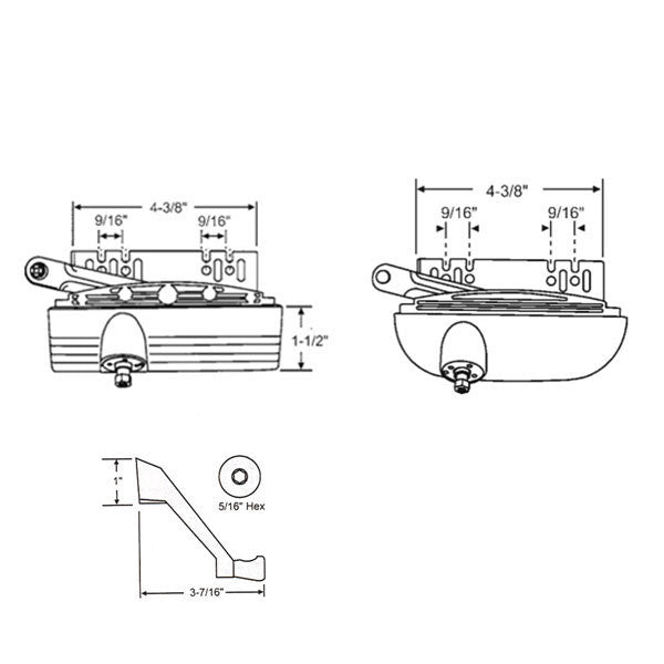 Roto Casement Operator - Gold Hex Spline, LH - White *DISCONTINUED*