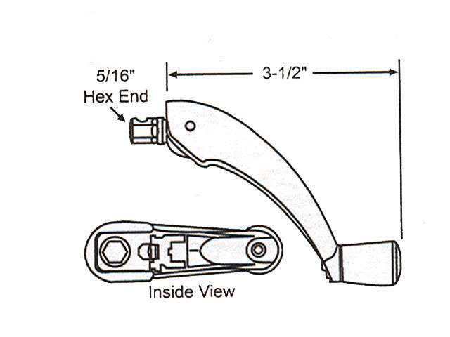 Crank Handle, Hex Folding Roto Casement - White *DISCONTINUED*