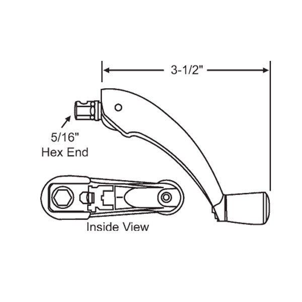 Roto Pro Drive Crank Handle, Folding, Operators -