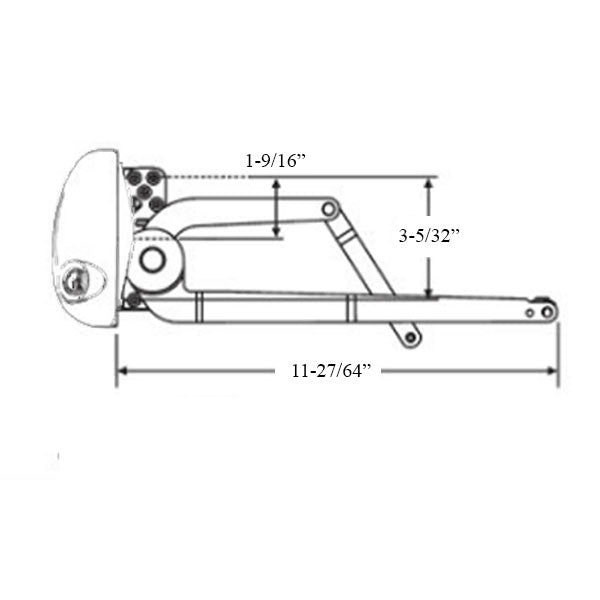 Roto Pro Drive Dual V-Arm Casement Window Operator - Left Hand Shown