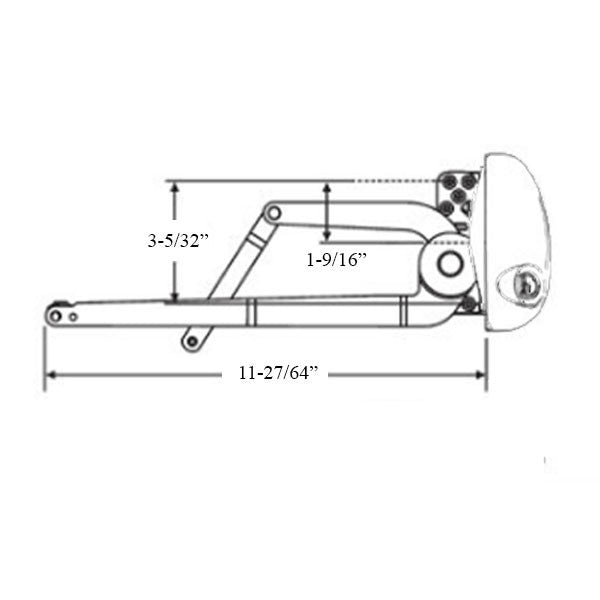 Roto Pro Drive Dual V-Arm Casement Window Operator - Right Hand Shown - White