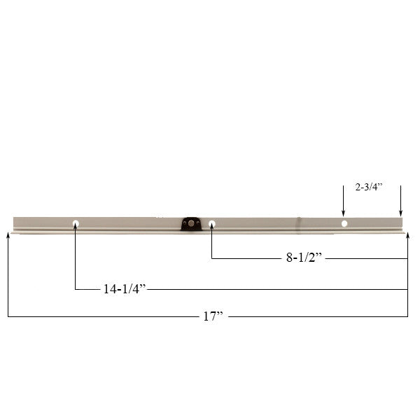 Roto 17" Surface Mount Track with Black Slide Guide