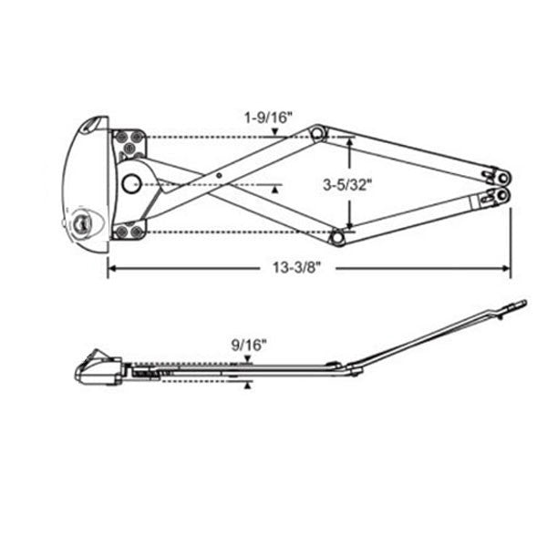 Roto Awning Operator, Pro-Drive Series For Vinyl Windows - Earth Brown *DISCONTINUED*