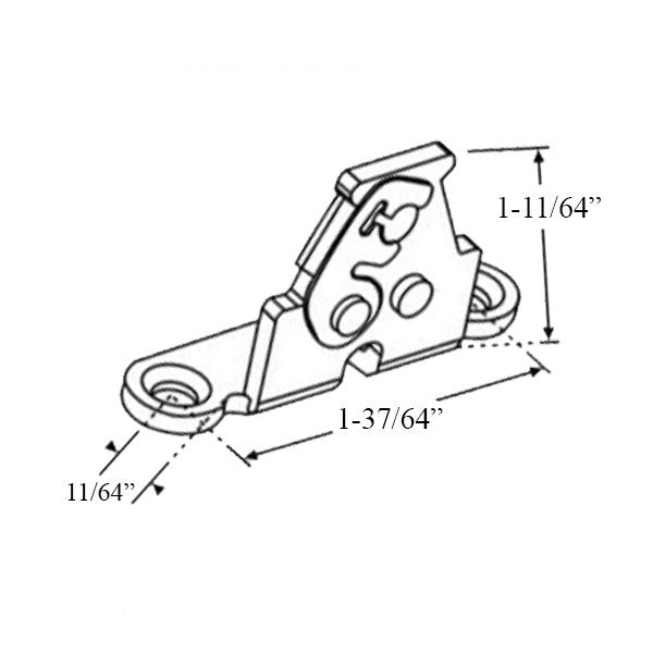 Roto Casement Window Operator Sash Bracket Assembly, Right Hand, 30mm, Facemount