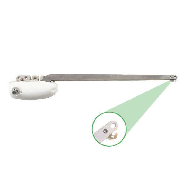 13-1/2" Single Arm, Notched for Wood Application, Right Hand - White