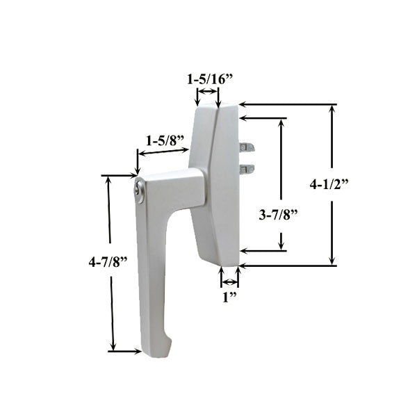 Roto Locking Window Handle, Keyed - Aluminum