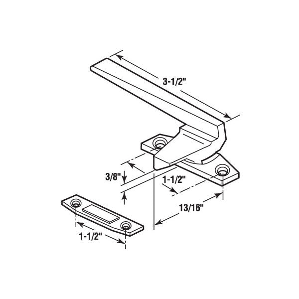 Locking Handle, Casement, Choose Handing - Bronze