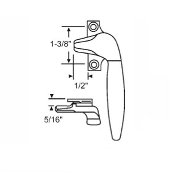 Project-Out Cam Handle, 2 Hole 1-3/8 Screw, 1/2" Projection